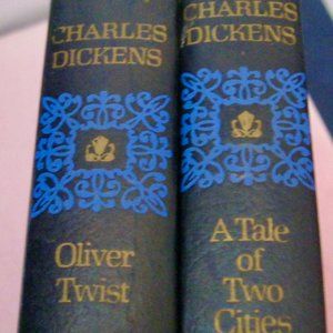 "CHARLES DICKENS A TALE OF TWO CITIES & OLIVER TWIST BOOKS" VINTAGE